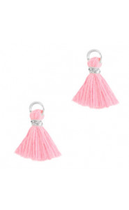 Mini Quaste Ibiza Style 1cm Silver-pink